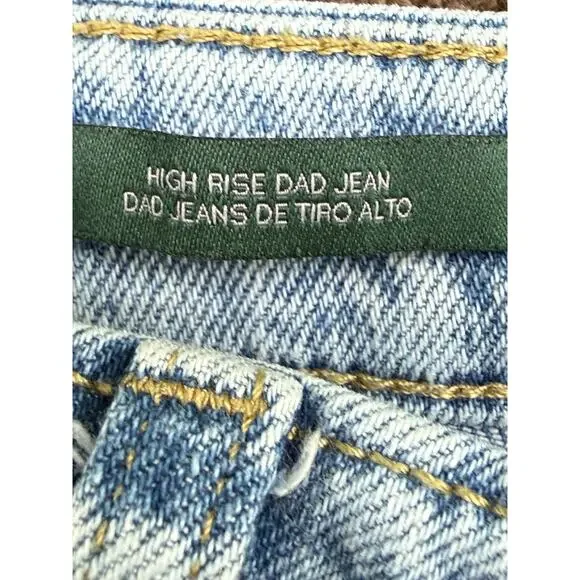 Wild Fable High Rise Dad Jean Artsy painted boho wide leg denim jeans 4 baggy - Picture 8 of 8